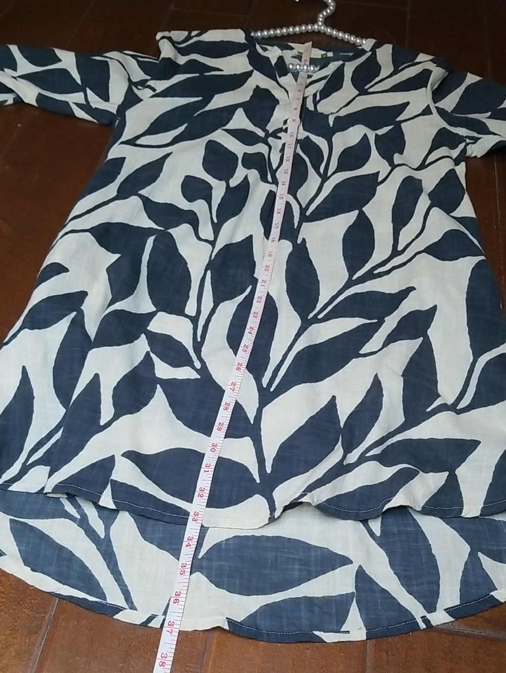 Dolma Navy Beige Tunic Georgia Bailey Cotton Dress Above Knee Pockets - Picture 12 of 14